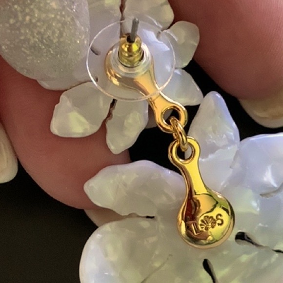 LELE Sadoughi Double Drop flower crystal signature earrings - Picture 4 of 5